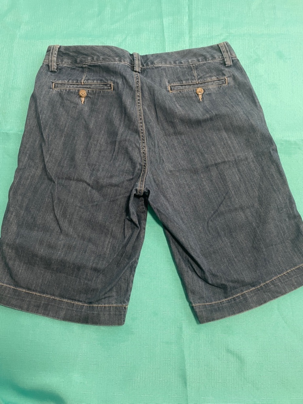 Eddie Bauer Dark Blue Denim Shorts with Olive Label - Picture 4 of 6